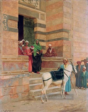 Weißes Pferd Ludwig Deutsch Orientalismus Araber Ölgemälde